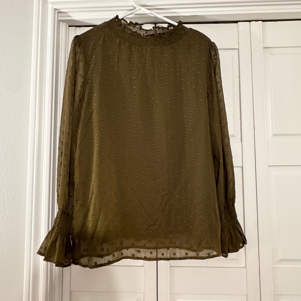 Petallush Elegant Olive Green Women's Top - Size M